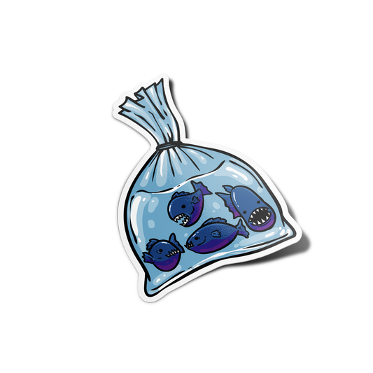 Bag of Piranhas Wednesday Sticker