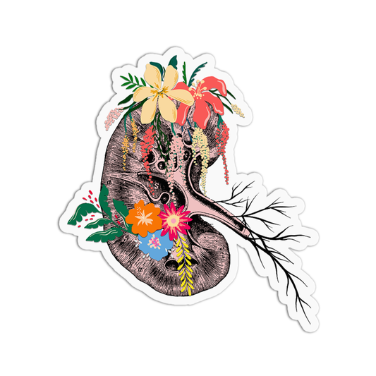 Lungs with Flowers Anatomy Sticker