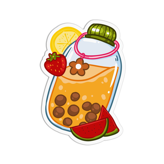 Mixed Fruits Boba Milktea Sticker
