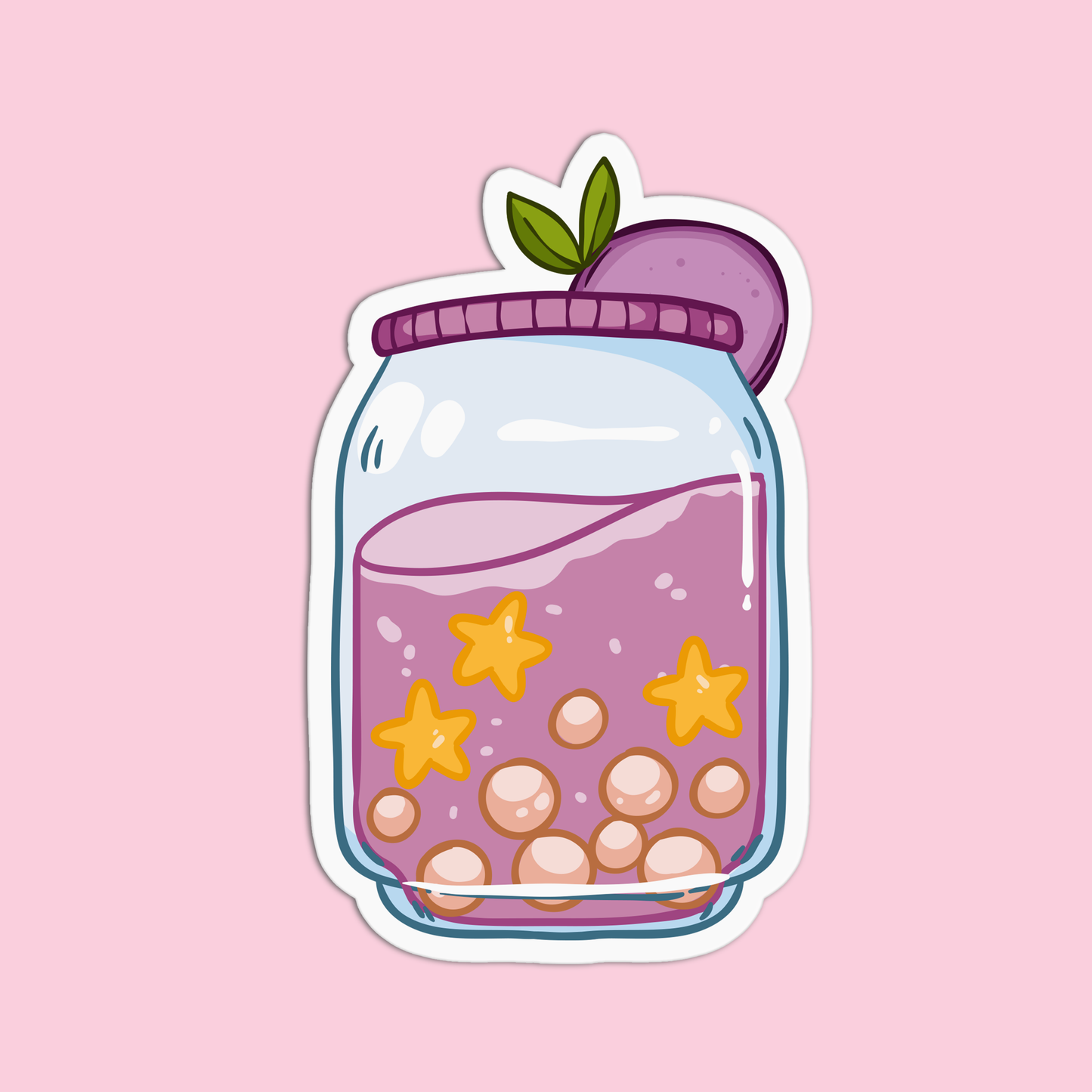 Plum Boba Milktea Sticker