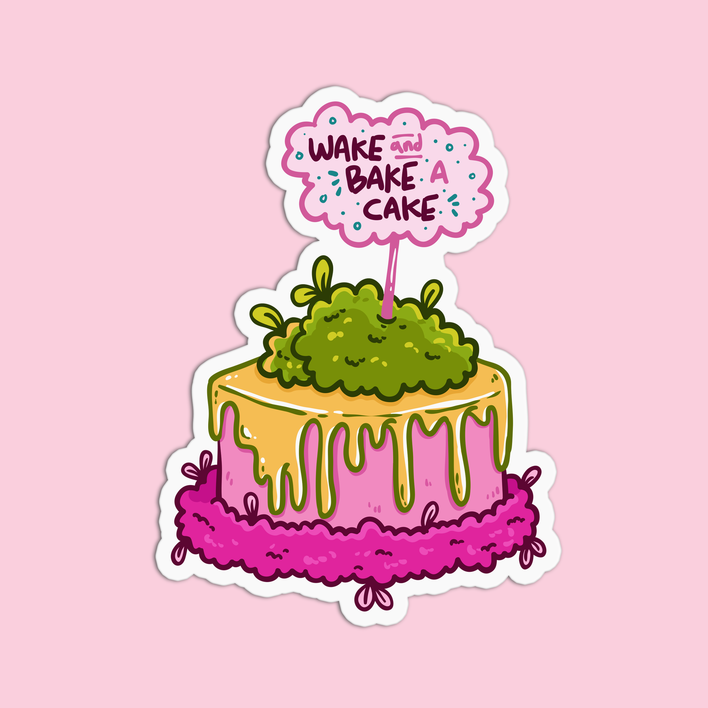 Wake Bake Cake Sticker