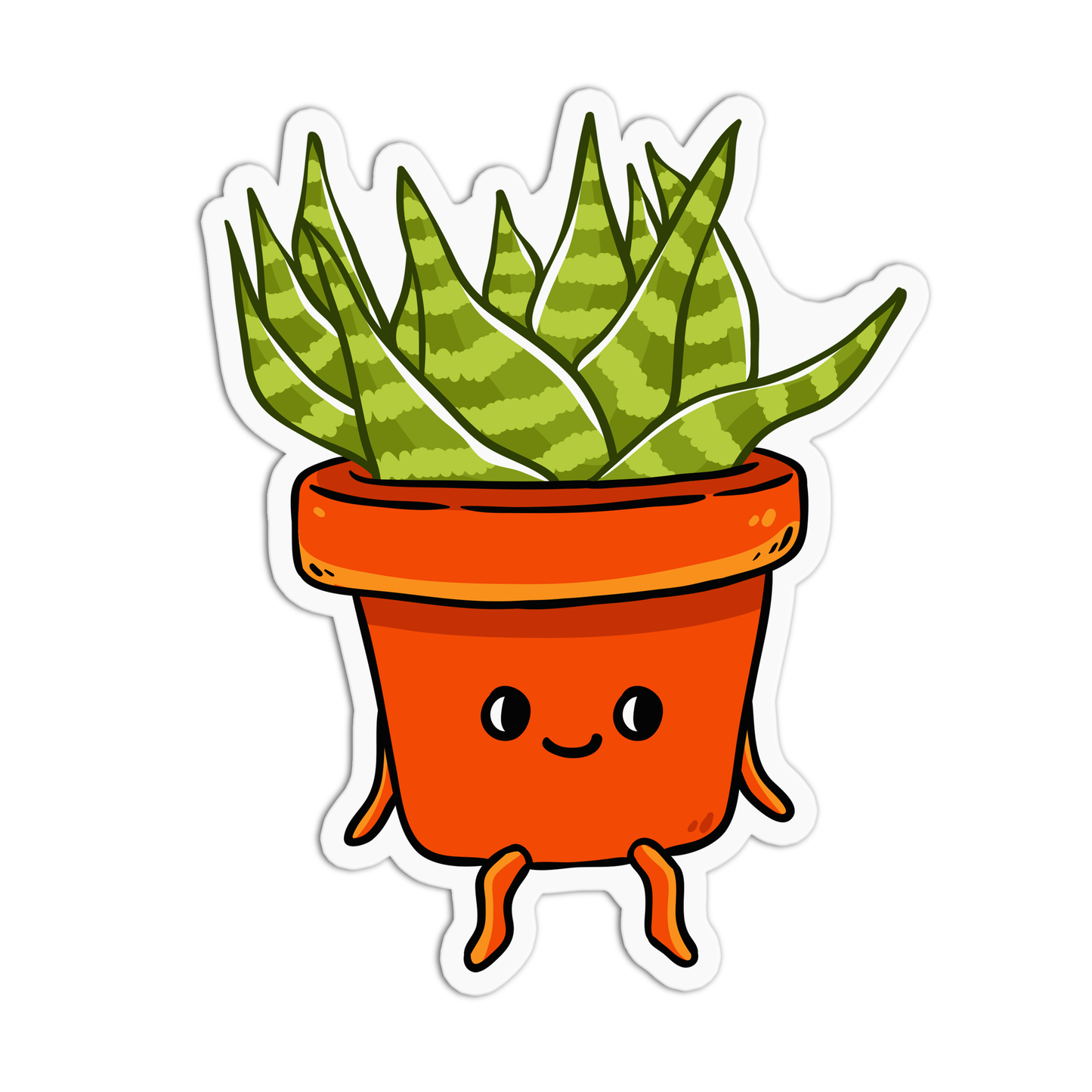 Succulent in a Red Pot Plant Sticker