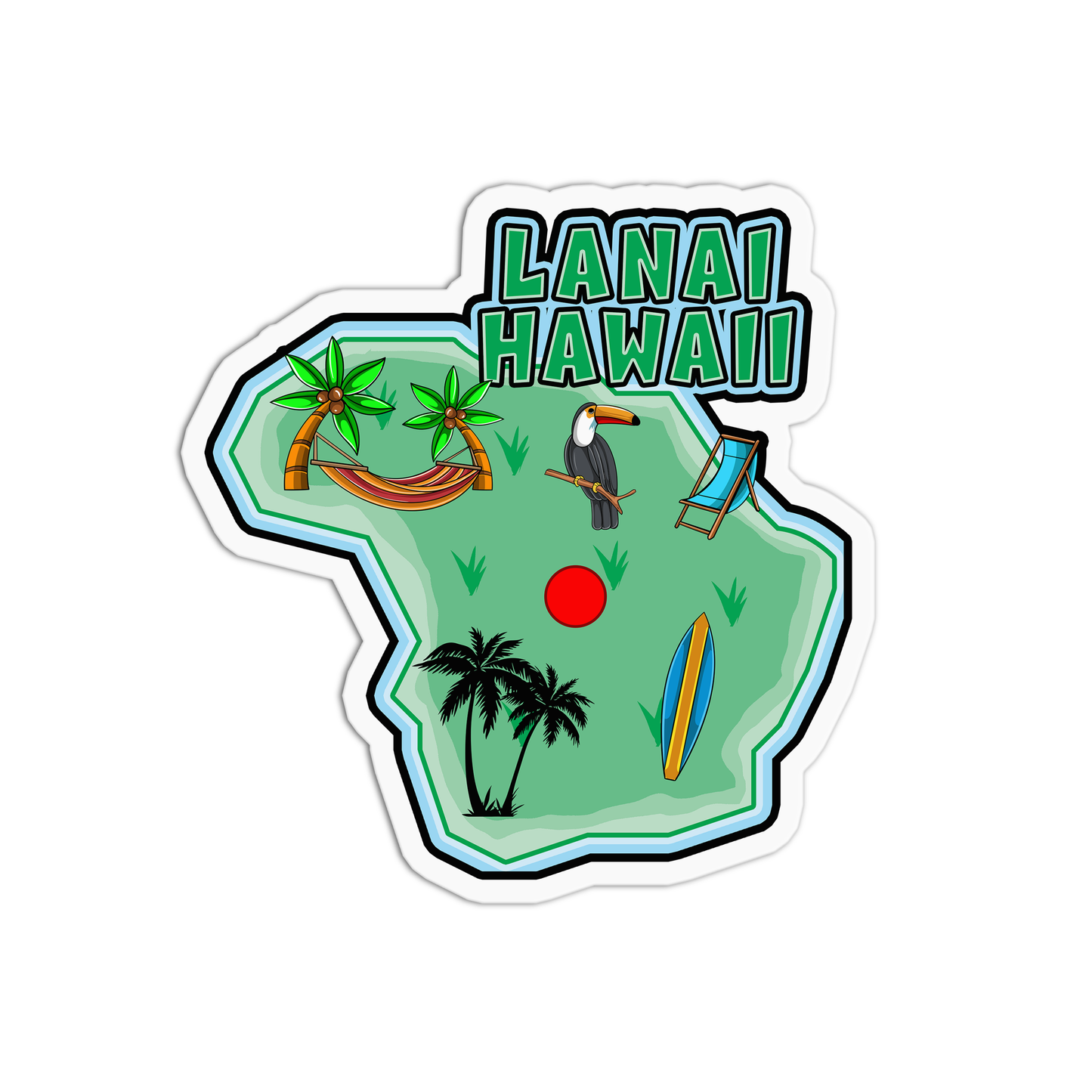 Lanai Hawaii Stickers