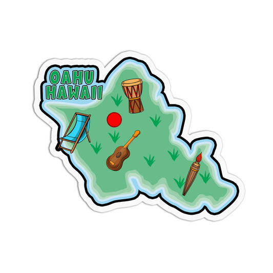 Oahu Hawaii Stickers