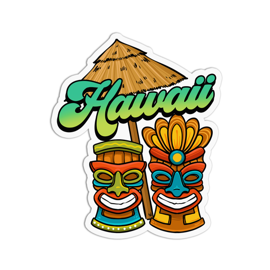 Tiki Mask Hawaii Stickers