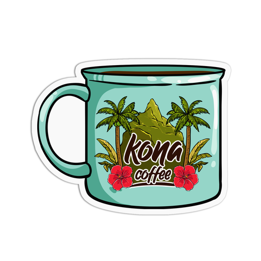 Kona Coffee Hawaii Stickers