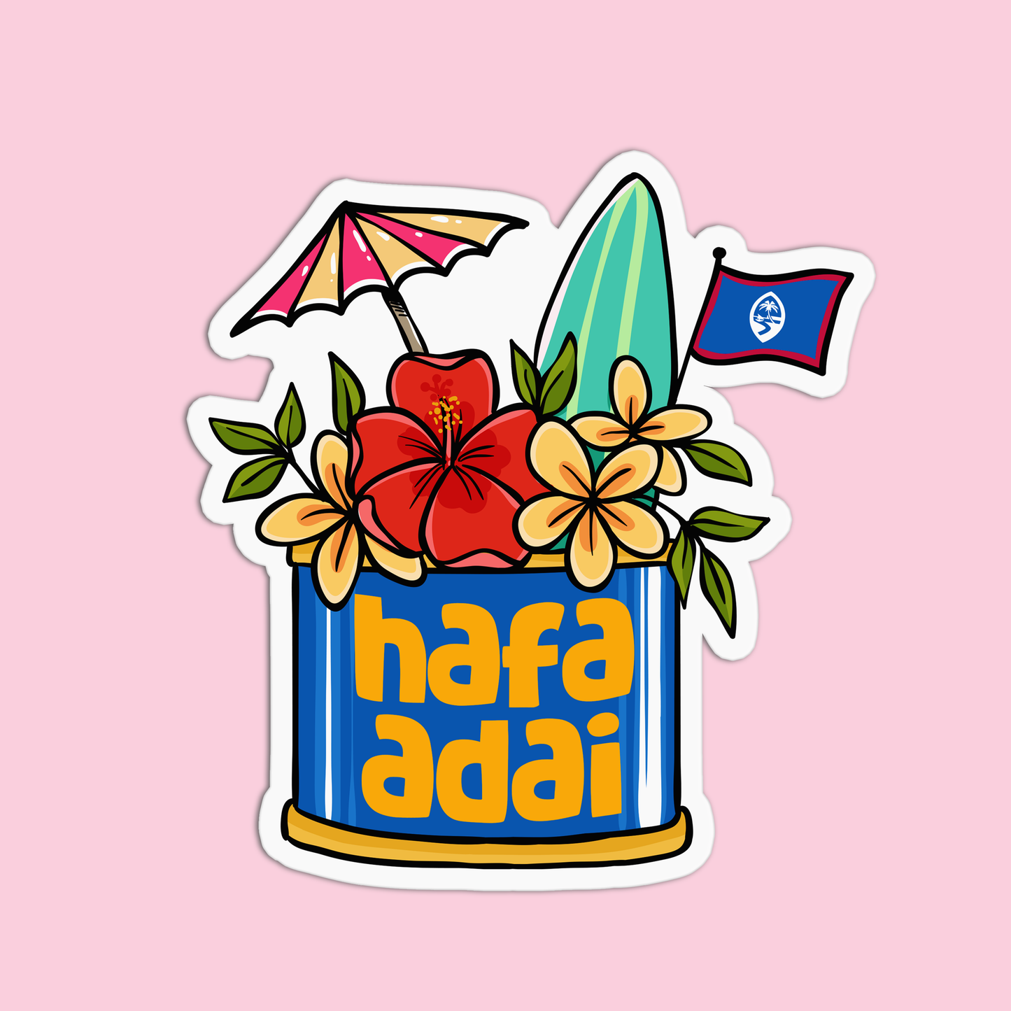 Hafa Adai Hawaii Stickers