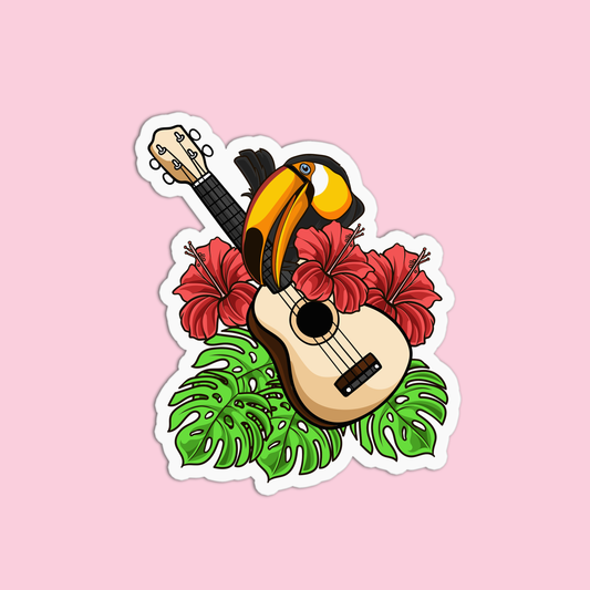 Toucan & Ukelele Hawaii Stickers