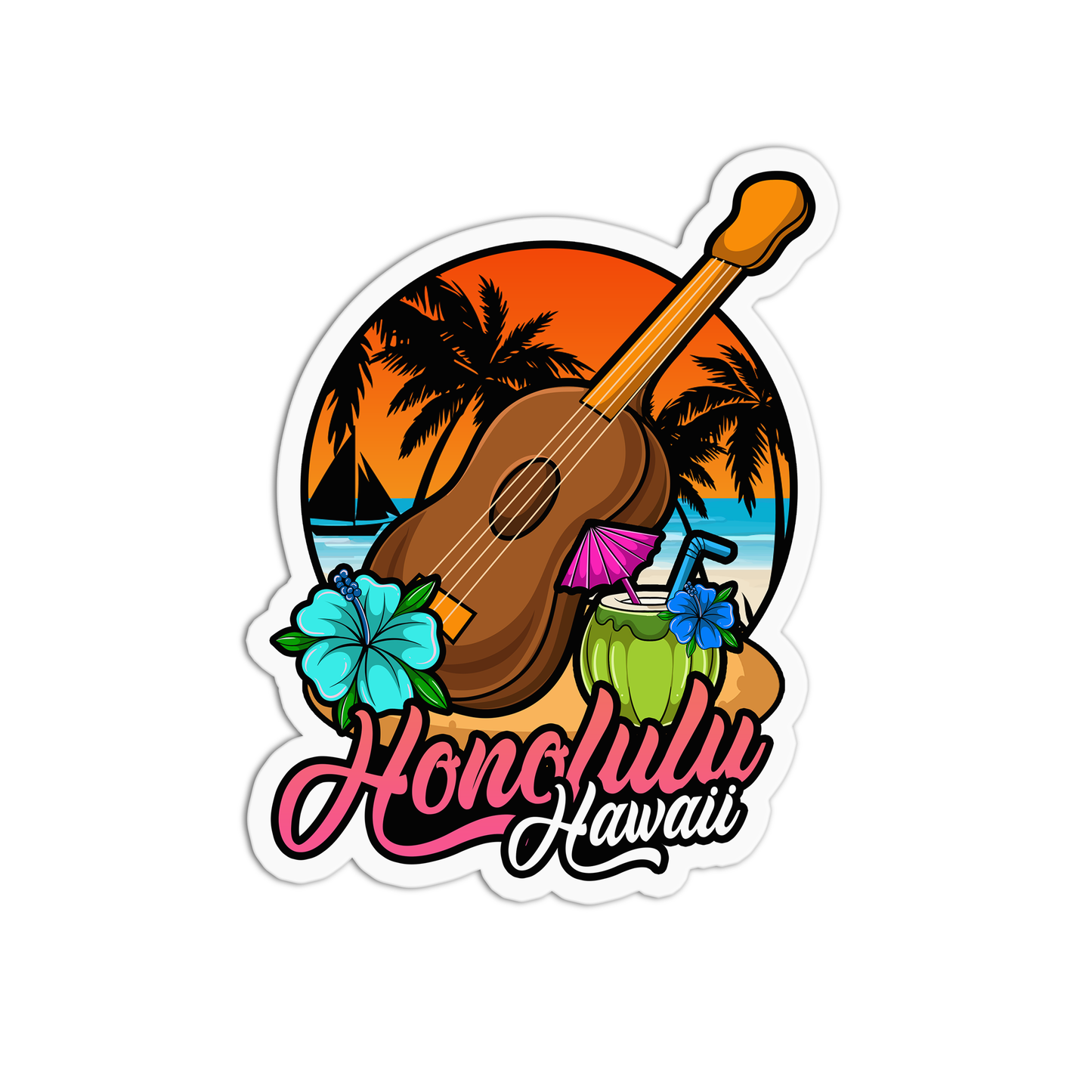Honolulu Hawaii Stickers
