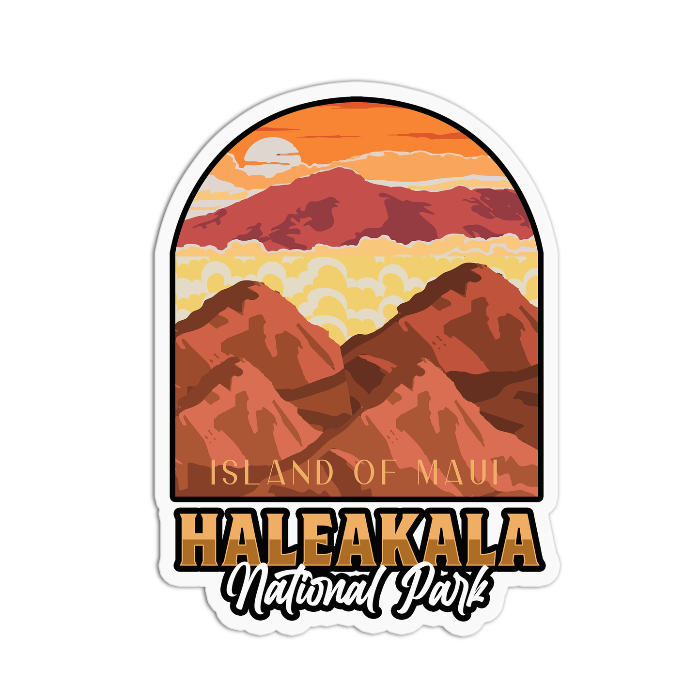Island of Maui Hawaii Stickers
