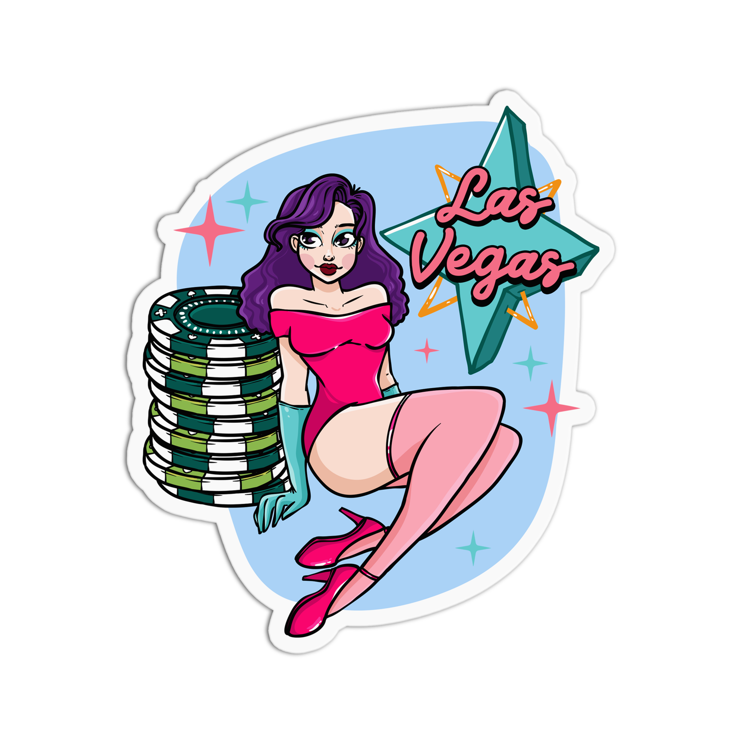 Poker Chip Las Vegas Sticker