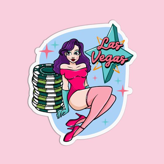 Poker Chip Las Vegas Sticker
