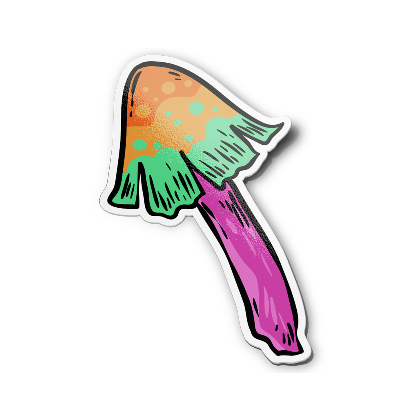 Green and Violet Mushroom Sticker